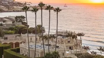 Aerial view of Darwin Deason’s oceanfront La Jolla estate, “The Sand Castle.”