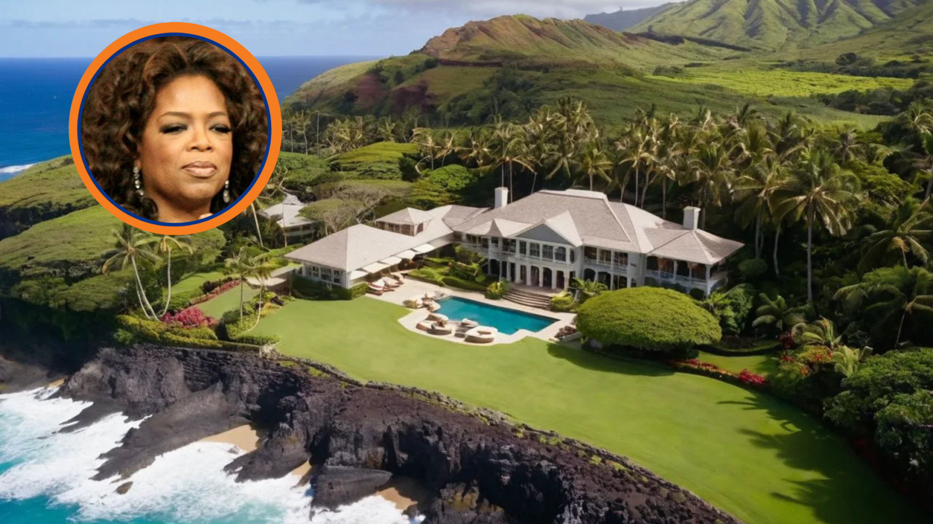 Aerial view of Oprah’s home in Maui