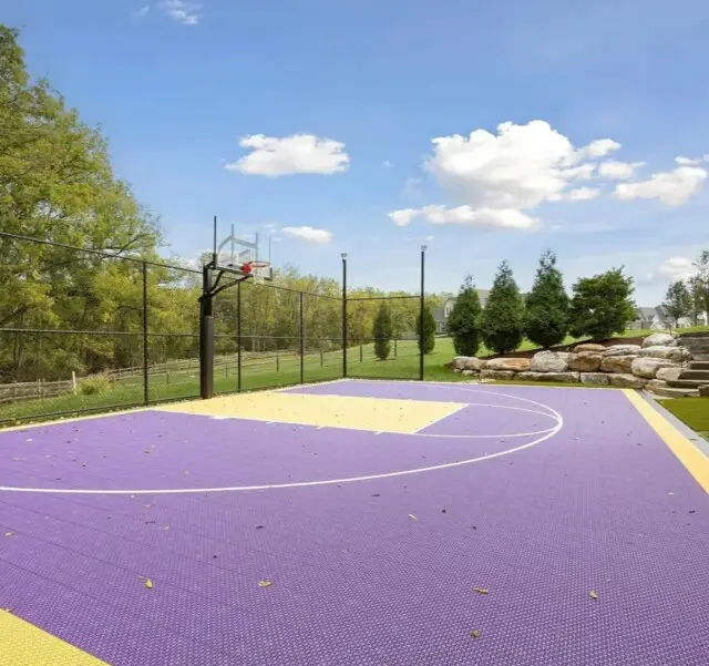 Outdoor basketball court at NFL’s Saquon Barkley’s mansion 