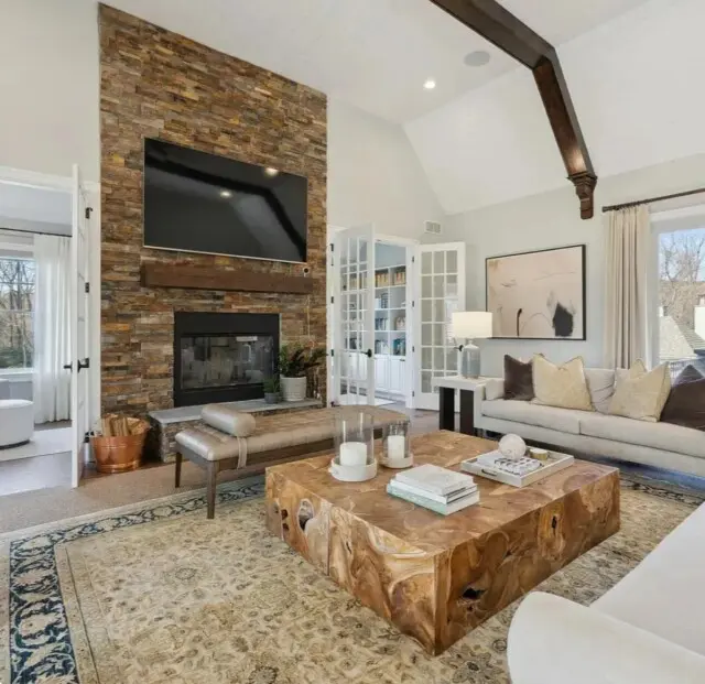 Expansive family room in Saquon Barkley’s home 