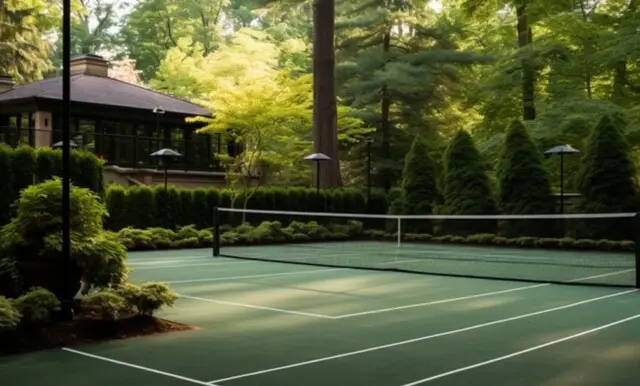 Private tennis court of a CEO 
