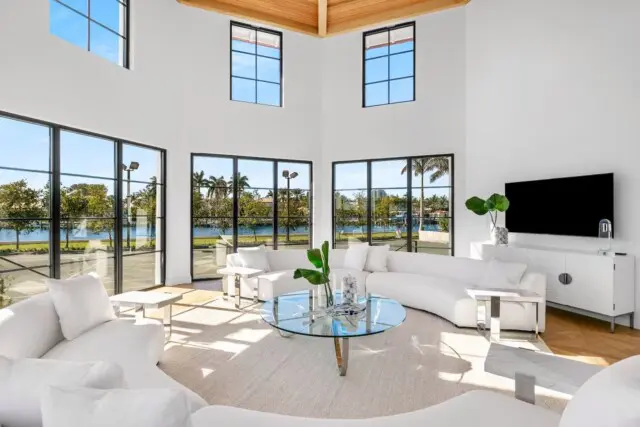 Inside the $150 Million Tarpon Island Estate of CEO Michael Dorrell 5 Open-concept living room inside luxury Florida home of Michael Dorrell