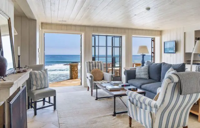 Inside the Real-World Mickey Mouse Clubhouse: Michael Eisner’s Malibu Home 8 Den inside home of Disney CEO Michael Eisner