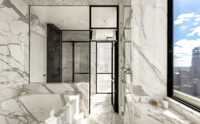 Spa-inspired luxury bathroom in Robert Herjavec’s high-end NYC home