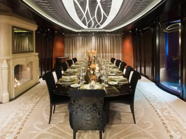 Onboard the Floating Mansion of Business Tycoon Shahid Kahn 8 Luxurious dining setup aboard Shahid Kahn’s Kismet