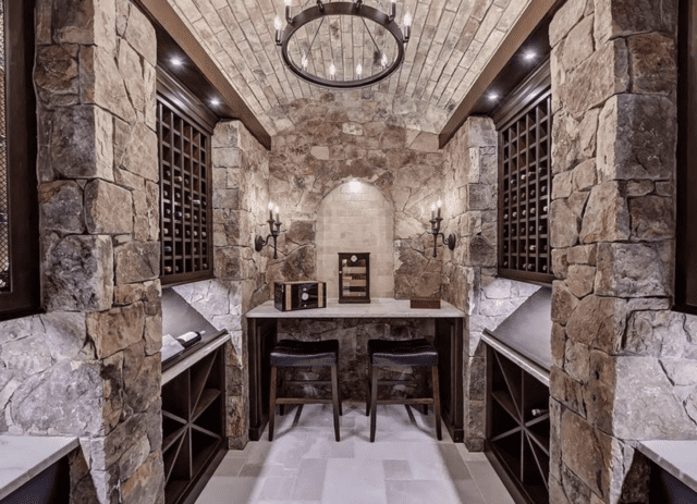 Inside Christian McCaffrey's Mansion on Lake Norman in North Carolina 17 Christian McCaffrey wine cellar