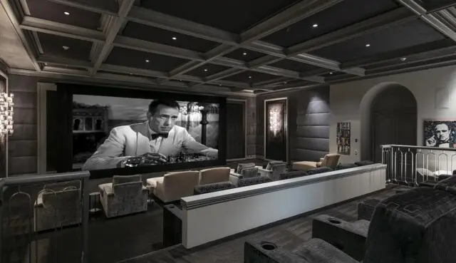 Inside "The Manor": Legendary Beverly Hills Mansion of Uber Co-founder Garrett Camp 9 Movie theater inside The Manor, former home of Bing Crosby, Candy & Aaron Spelling