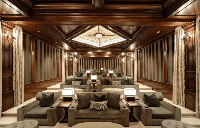 Movie theater inside a celebrity’s home (Mark Wahlberg) 