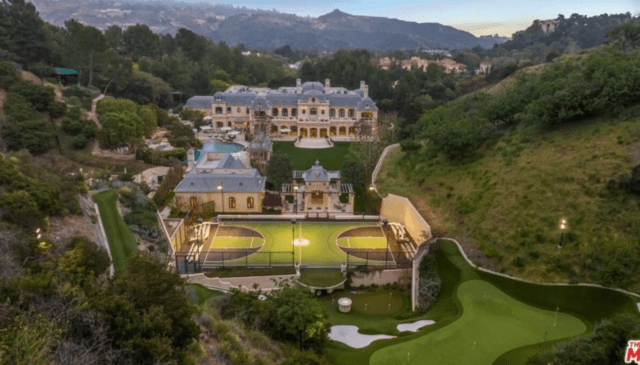 Aerial view of Mark Wahlberg’s $55 Million Beverly Hills Paradise 