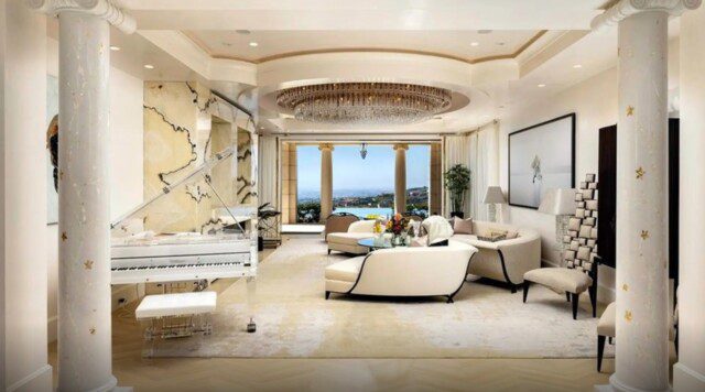 Luxurious living room of Michael Amini’s estate 