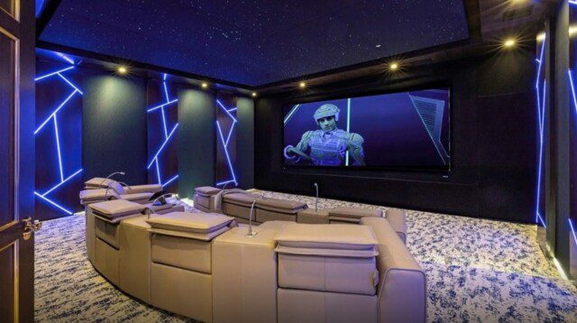 Private theater room in Michael Amini’s house 