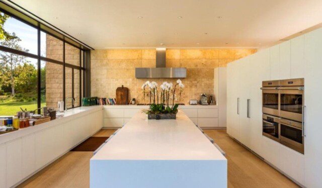 A modern kitchen in a billionaire's mansion in Los Angeles County (Jeff Bezos home)