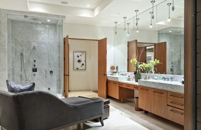 Spa-like master bathroom in Mark Cuban’s home 