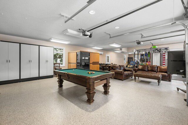 Upscale game room in the Kupp home, perfect for playing the latest Madden game. 