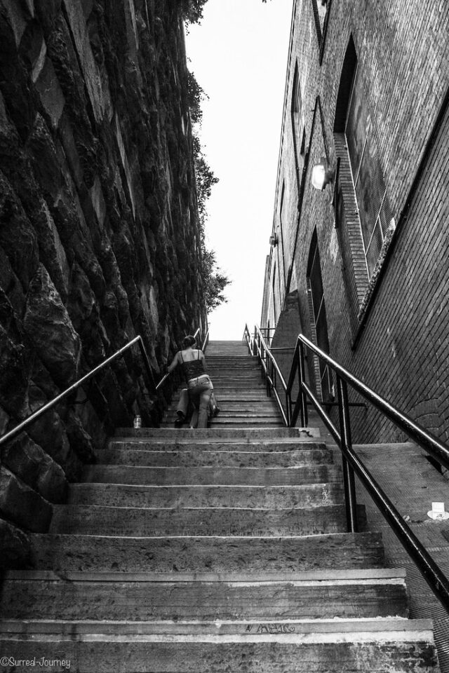 Concrete steps in Georgetown, famously used for the climactic scene in The Exorcist. 