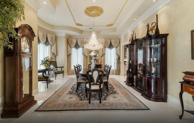 The home of George Foreman features a spacious dining room 