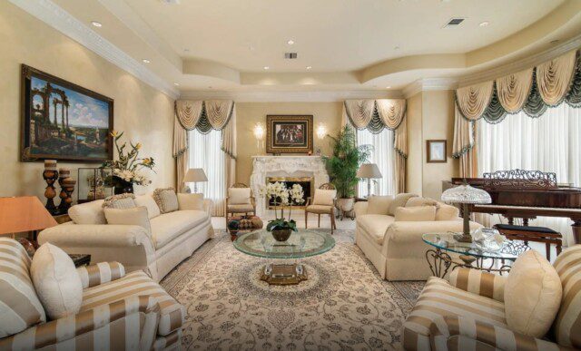 George Foreman’s home and an elegant living room. 