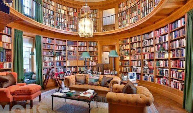 Grand library at Bill Gates’ mansion 