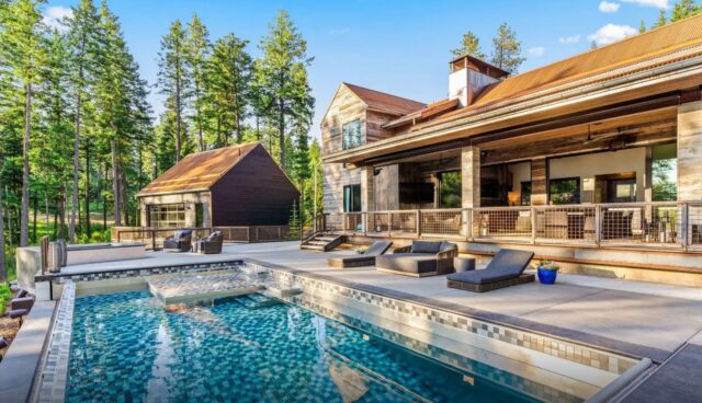 Private pool perfect for cooling off on a hot day in Idaho. 