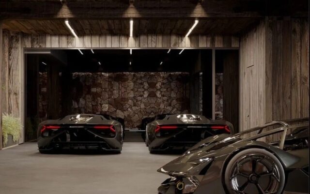 Car enthusiasts dream garage – former carport belonging to drummer Tommy Lee of Motley Crue 