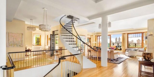 Grand entryway of Bette Midler's NYC penthouse for sale 