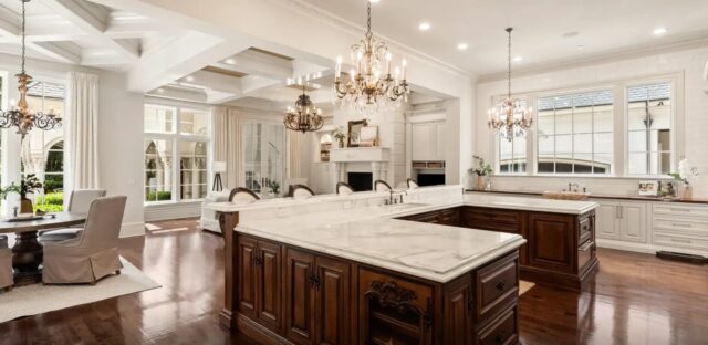 Luxury mansion kitchen in North Carolina estate