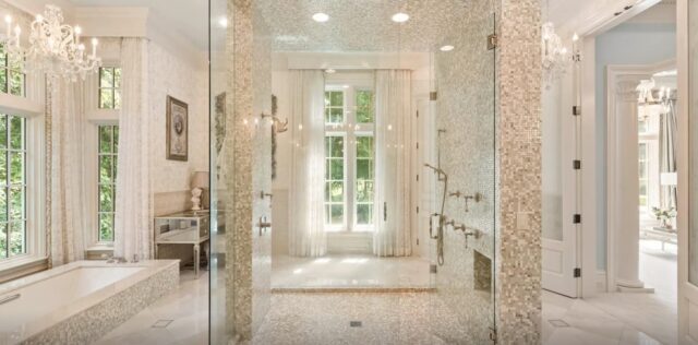 Ooh la la - spa-like bathroom in a French-inspired mansion 