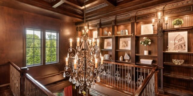 Grand stairway inside a mansion in NC