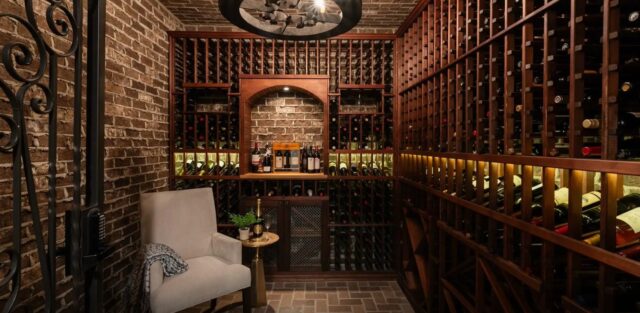 Tour of wine cellar in North Carolina mansion