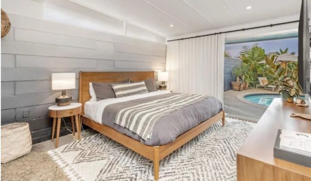 “Olympic” bedroom features a pool view (Shaun White's bedroom)