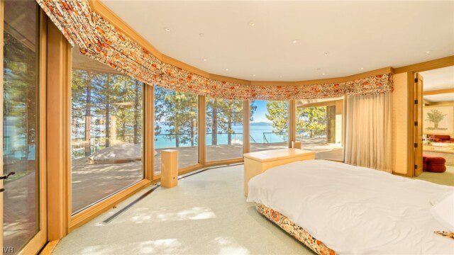 Steve Wynn lake view from bedroom in Lake Tahoe 