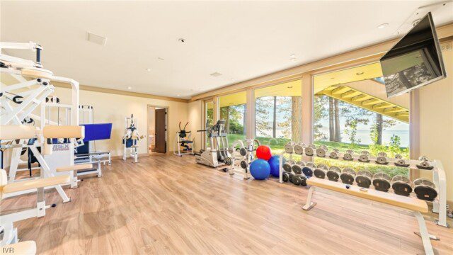 Gym interior inside home of Steve Wynn's Lake Tahoe estate 